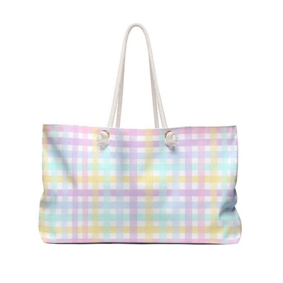 Personalized Bag, Weekender Bag, Custom Bag, Monogram Bag, Gingham Weekender Bag - Picture 2 of 9
